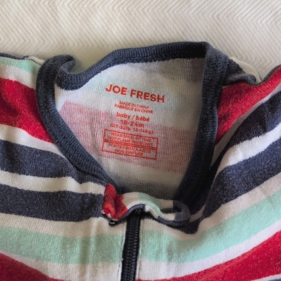 joe fresh snug fit cotton zipper romper summer pajamas 18-24 months baby boy - Picture 4 of 6